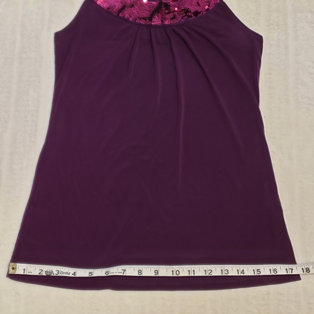 Warehouse One Sequined Halter Style Top with Racerback - Picture 9 of 10